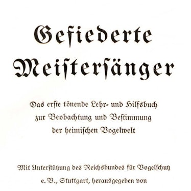 Cover of Ludwig Koch's first "sound book" of bird calls, "Gefiederte Meistersanger"