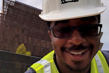 Project Griot lead Travis McPhail in front of the National Museum of African American History and Cu...
