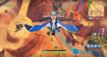 'Fortnite' Season 5, Week 2 Search Between an Oasis, Rock Archway, and Dinosaurs.