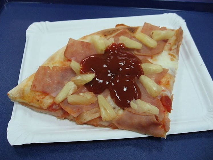 Some people even put ketchup on their pizza.