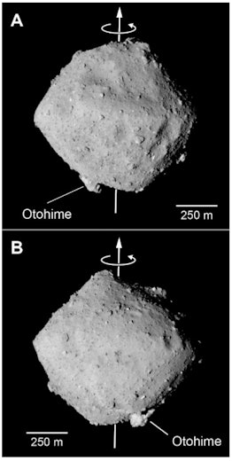 JAXA scientists announced that Ryugu is shaped like a spinning top made of rubble.