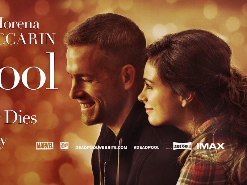 Ryan Reynold and Morena Baccarin in a romantic Deadpool poster