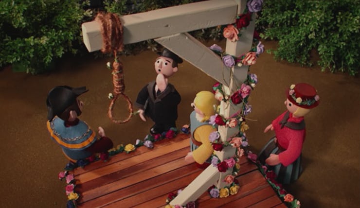 A scene from the music video 'Burn the Witch' by Radiohead