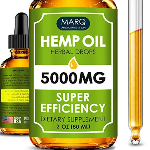 Marq Hemp Oil Drops (5000MG) - Best Natural Hemp Seed Oil