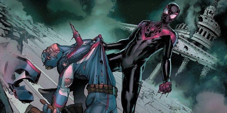 Miles Morales kills Captain America in Ulysses vision in Marvel's Civil War II