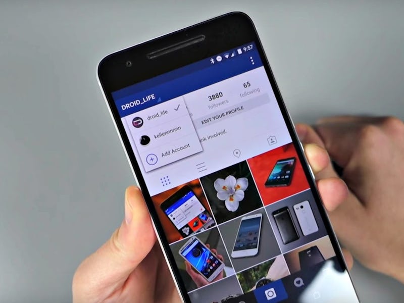 Section showing multiple Instagram accounts logged on a single device