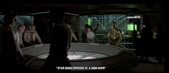 Yavin briefing room in 'Star Wars Episode IV: A New Hope'
