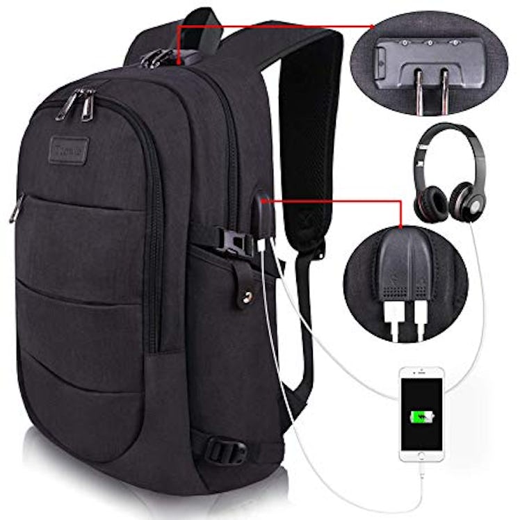 Tzowla Smart Backpack with USB Ports and Anti-Theft Lock