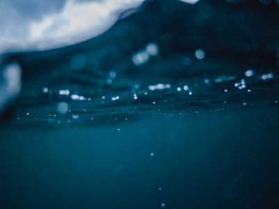 A close up of a wave of water