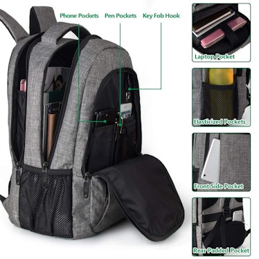 Travel Laptop Backpack,Business Anti Theft Slim Durable Laptops Backpack with USB Charging Port