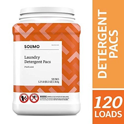 Amazon Brand Solimo Laundry Detergent Pacs, 120 Count