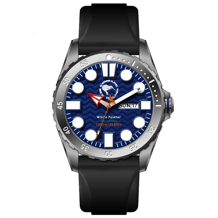 Indestructible, waterproof watch with silicone straps and sapphire glass crystal display 