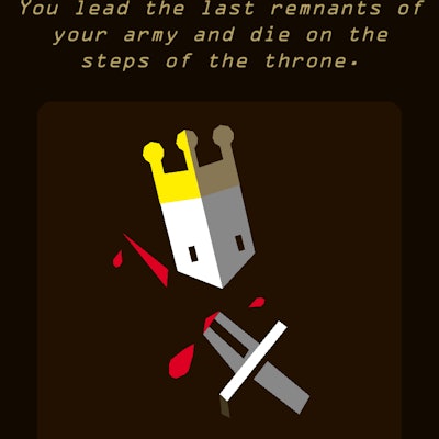 The first page of the Reigns interface