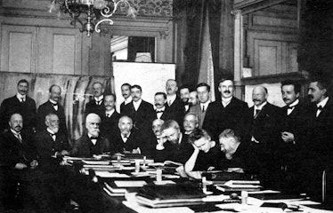Marie Curie at a physics conference in Brussels, in 1911