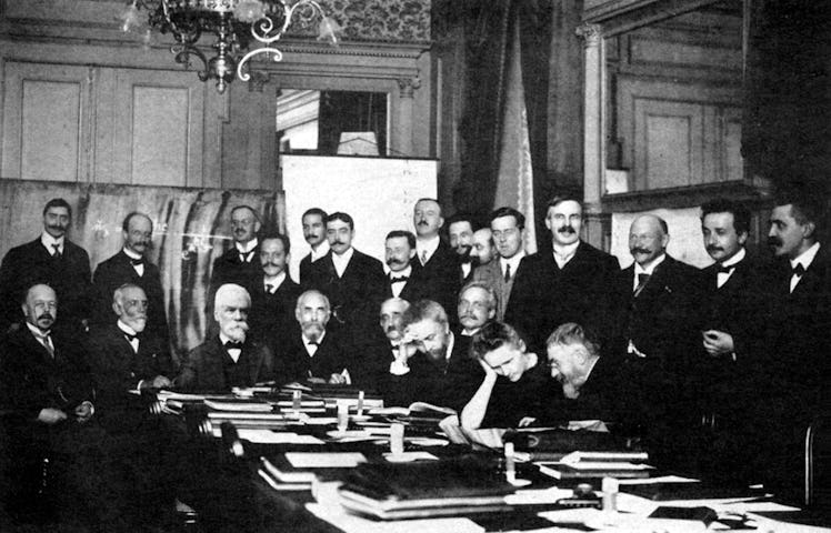 Marie Curie at a physics conference in Brussels, in 1911