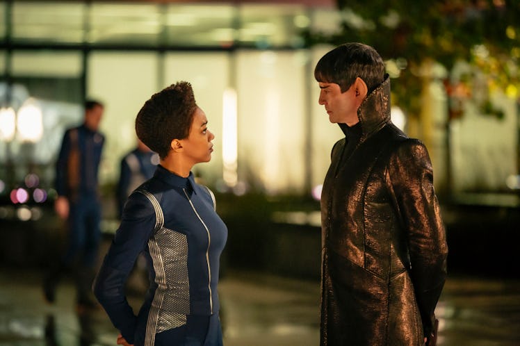 Burnham and her adoptive father Sarek 