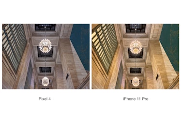 Google Pixel 4 vs. iPhone 11 Pro low-light camera comparison