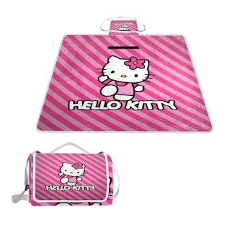 Hello Kitty Pint Strip Line Outdoor Picnic Blanket 