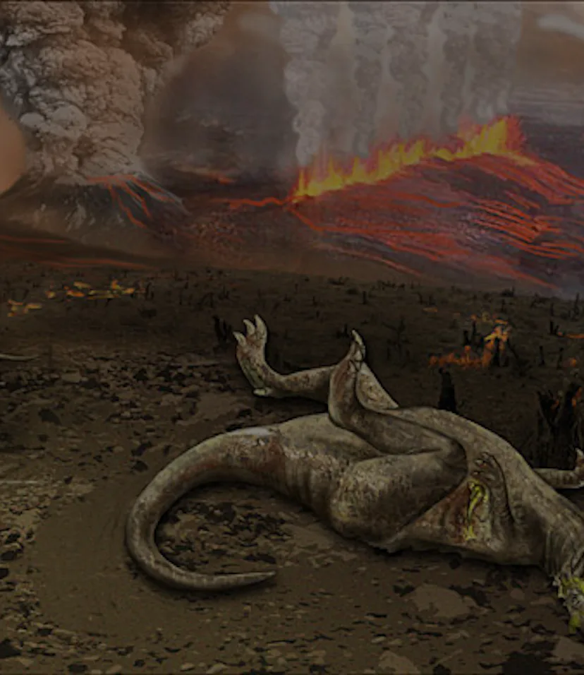 Dinasour Exploding The Asteroid That Killed the Dinosaurs Also Created a Massive Volcanic ...