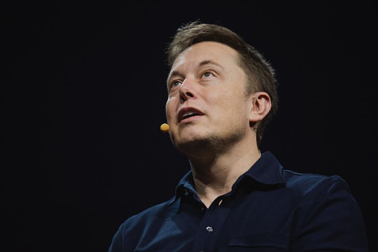Elon Musk speaking about the Mars Mission in a black shirt