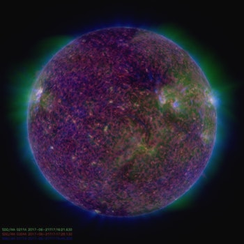 The Sun with a purple-blue color filter