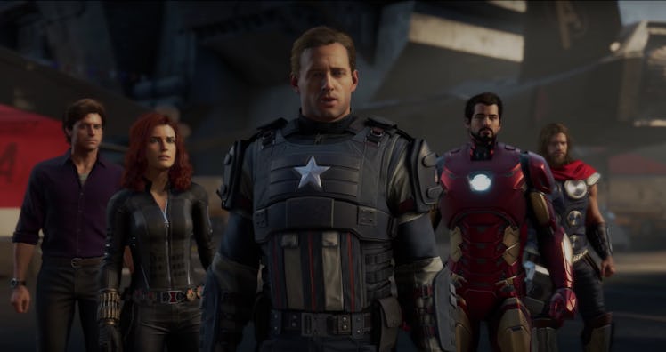 Still from cinematic trailer for 'Marvel's Avengers: A-Day' shown at E3