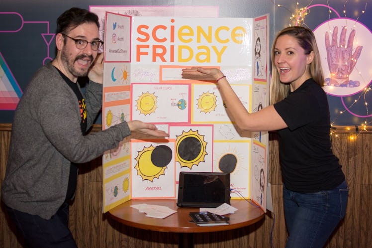 Echter and Bouton in front of their booth at the Inverse Science Fair. Via @shazthephotog