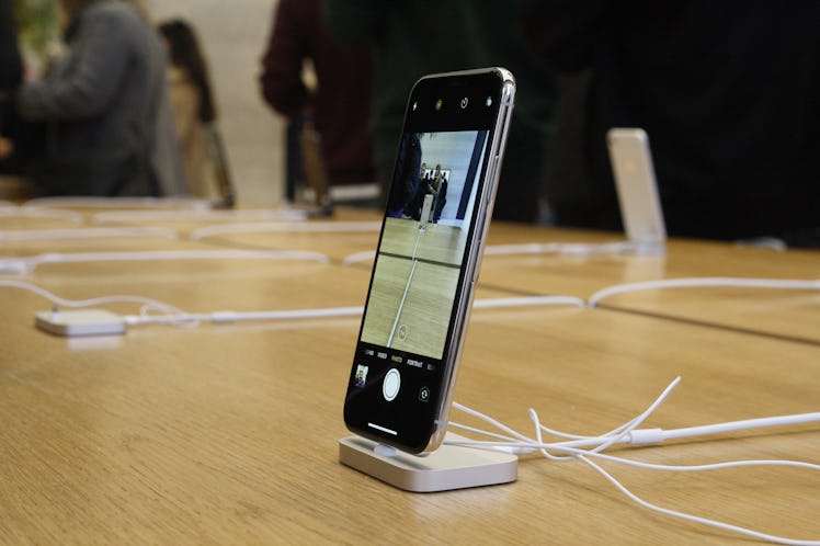 The iPhone X on display.