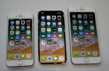 The iPhone 8, iPhone X and iPhone 8 Plus.