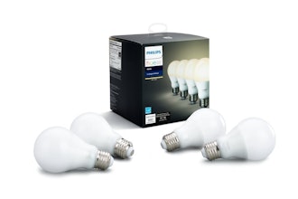 Philips Hue White 4-Pack 60W Equivalent Dimmable LED Smart Bulbs