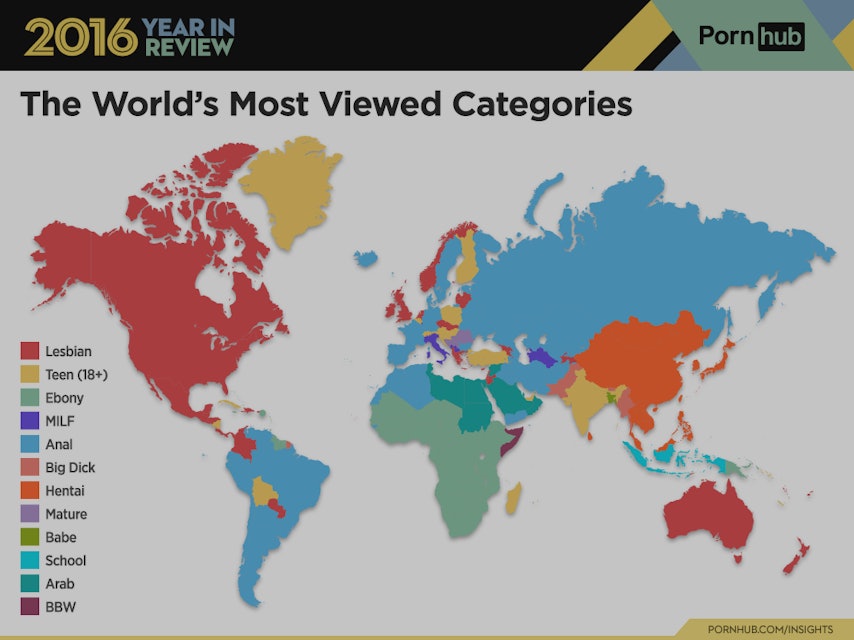 Porn All Popular - Pornhub Released a Detailed Map of the World's Porn Interests