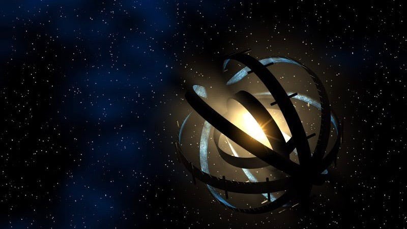 Alien megastructure star in space
