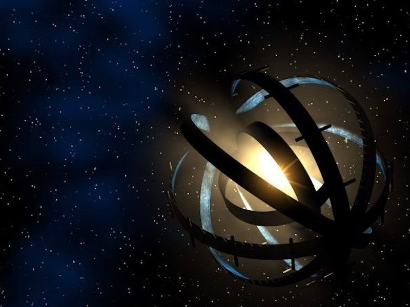 Alien megastructure star in space