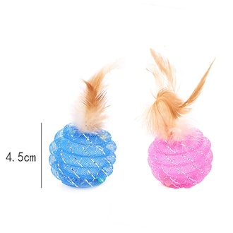 Fun Meows Interactive Cat Ball Toys with Feather