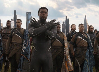 T'Challa leads the defense of Wakanda's capital city against Thanos's armies, with tons of heroes at...