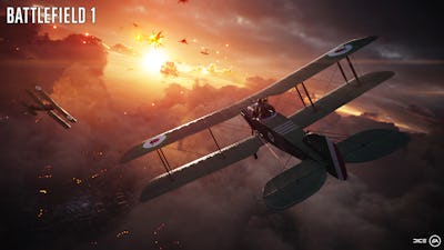 A plane flying in Battlefield 1