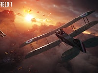 A plane flying in Battlefield 1