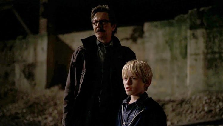 Lt. Gordon with his son in 'The Dark Knight'.