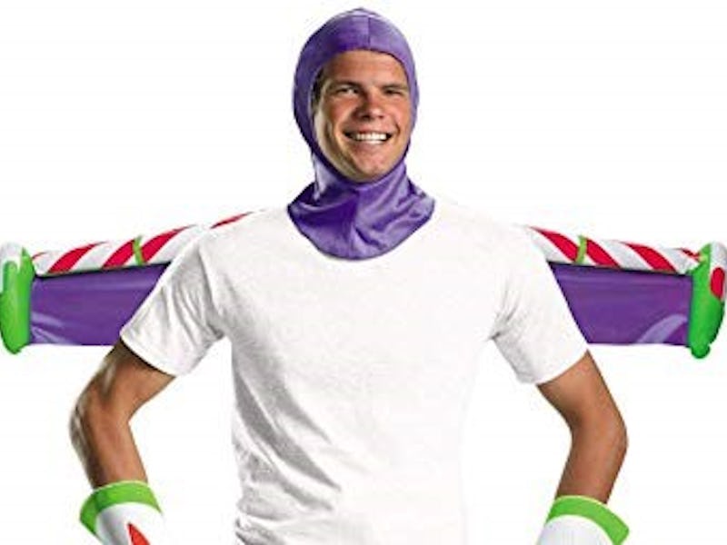 Disguise Buzz Lightyear adult Halloween costume kit worn by a male model