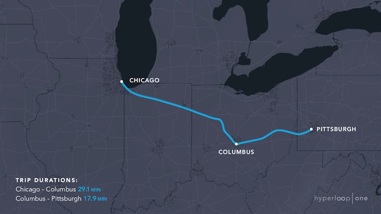 The Chicago-Pittsburgh route.