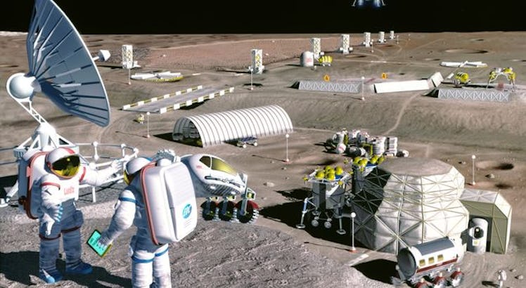 Artist's rendering of the moon base.