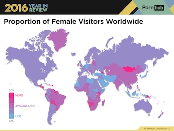 348px x 261px - Pornhub Released a Detailed Map of the World's Porn Interests