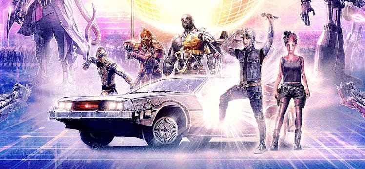 A detail of the poster for 'Ready Player One'
