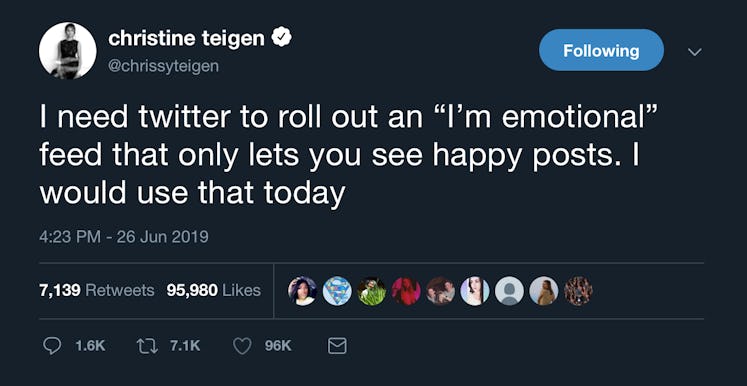 Chrissy Teigen's emotional tweet