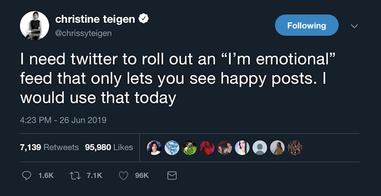 Chrissy Teigen's emotional tweet