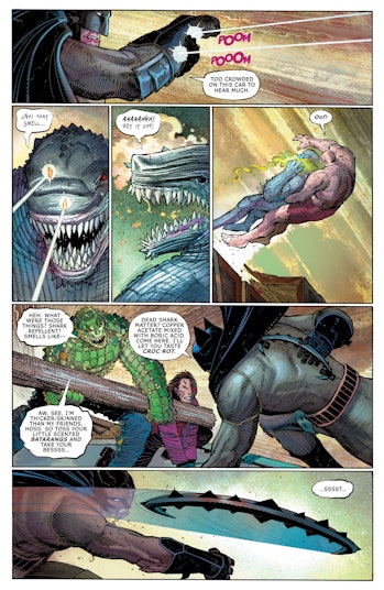 Batman fights Killer Croc in 'All-Star Batman' Issue 2, by Scott Snyder with art from John Romita Jr...
