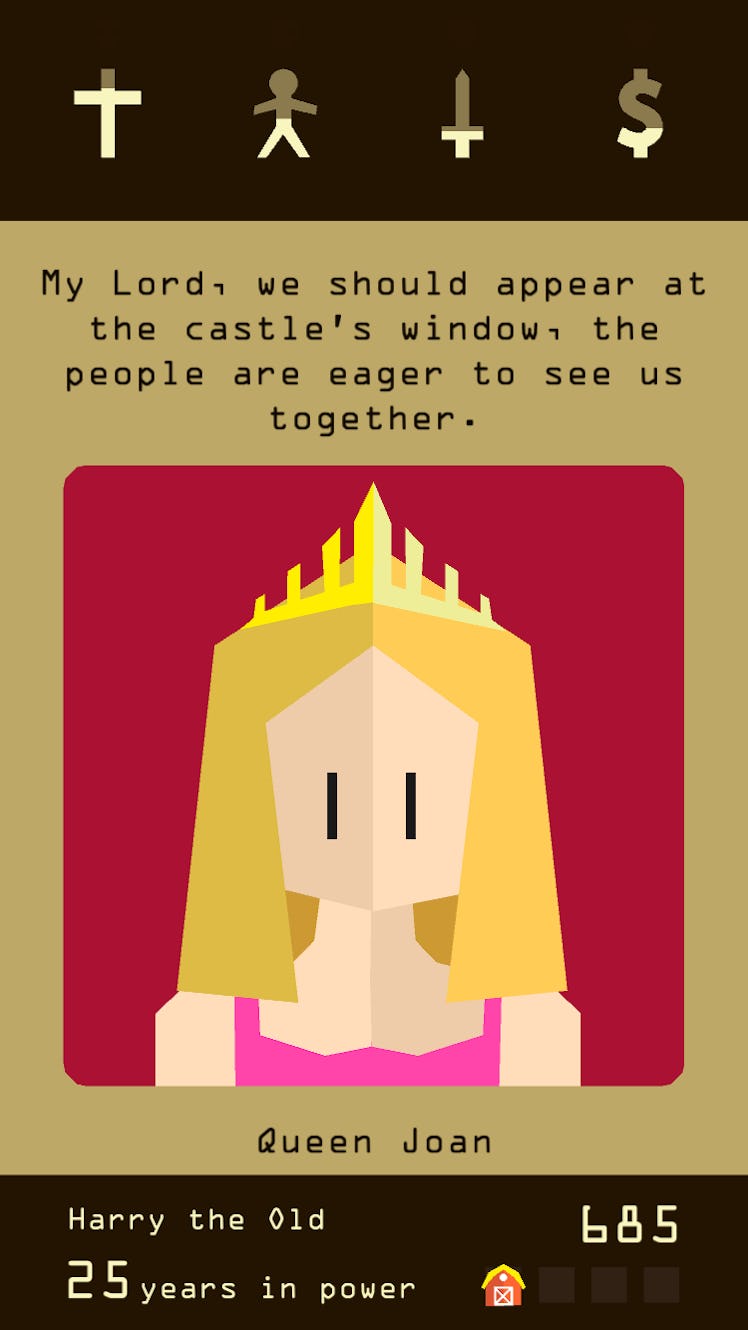 Queen Joan and "My Lord, we should appear at the castle's window, the people are eager to see us tog...