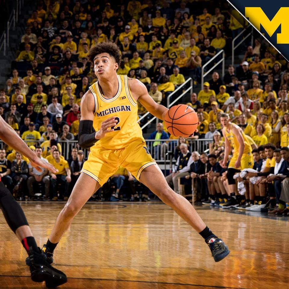 A Michigan player during a basketball match 