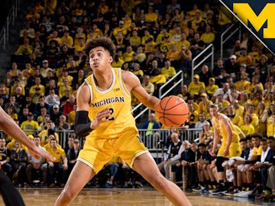 A Michigan player during a basketball match 