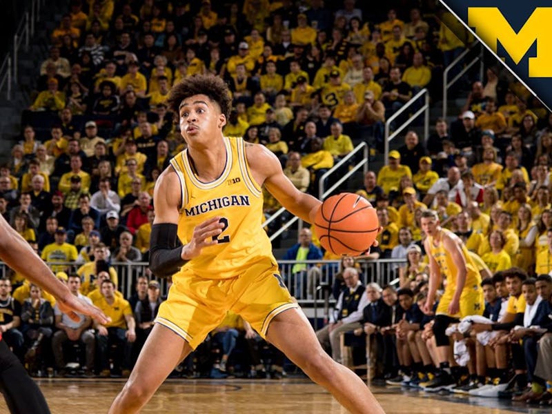 A Michigan player during a basketball match
